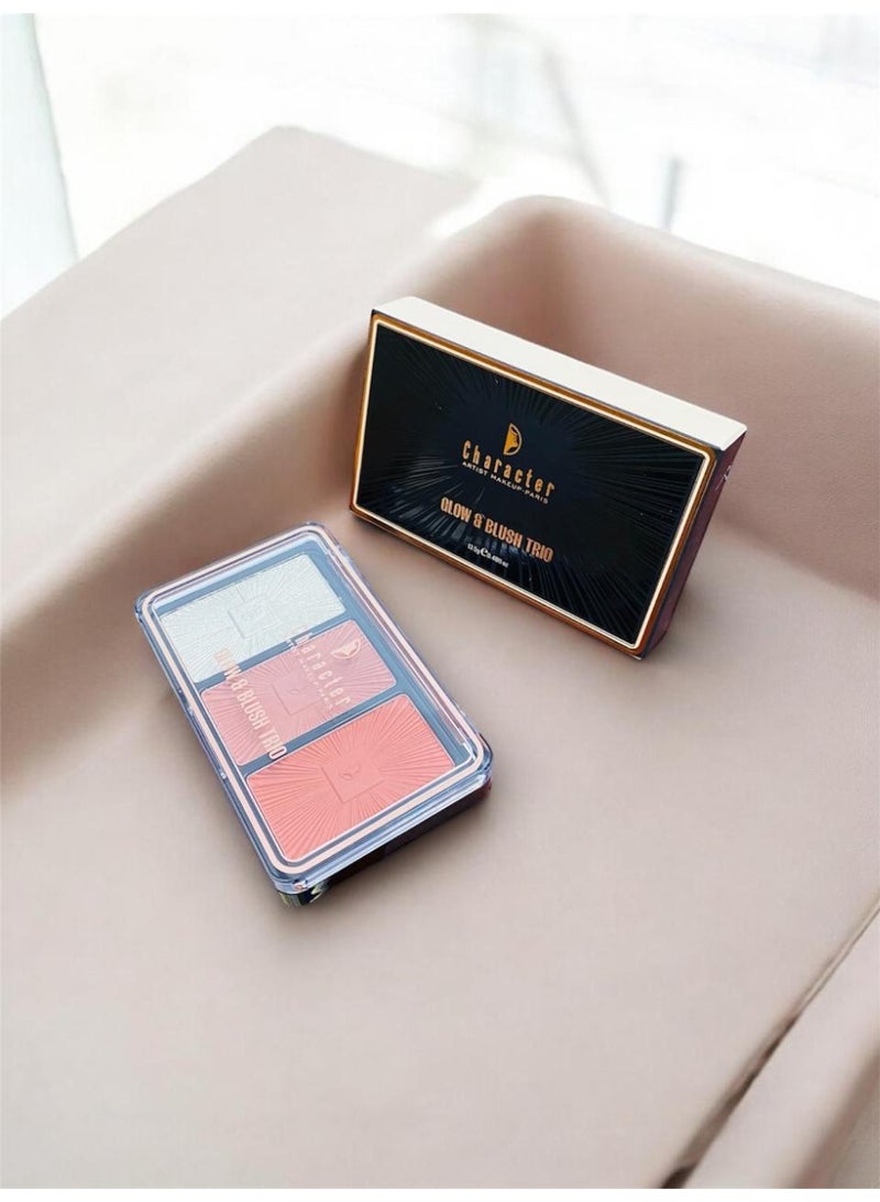 Character Glow & Blush Trio Highlighter And Blush Palette Travel Friendly (CGT003) - Image 2